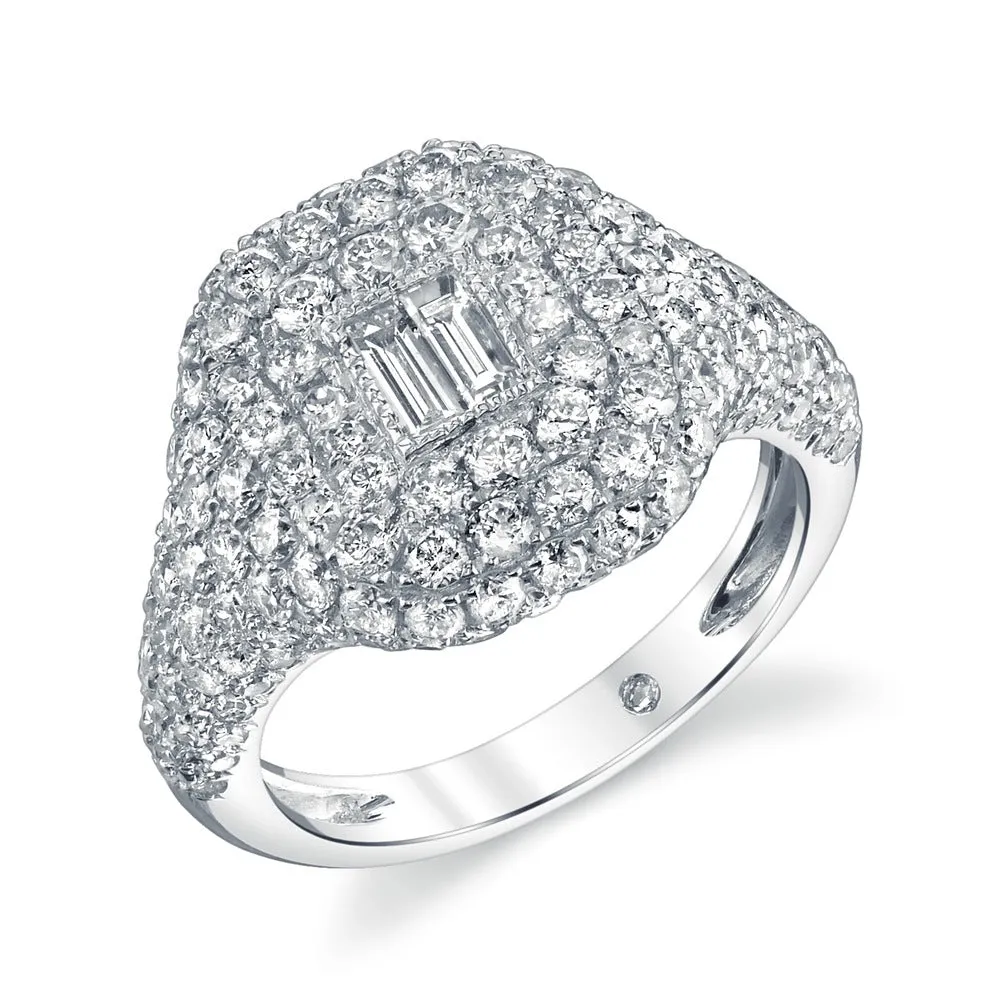 DIAMOND BAGUETTE PAVE PINKY RING