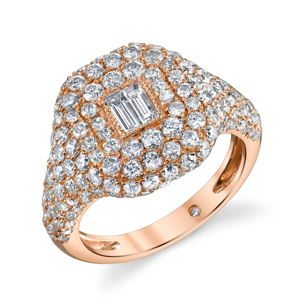 DIAMOND BAGUETTE PAVE PINKY RING