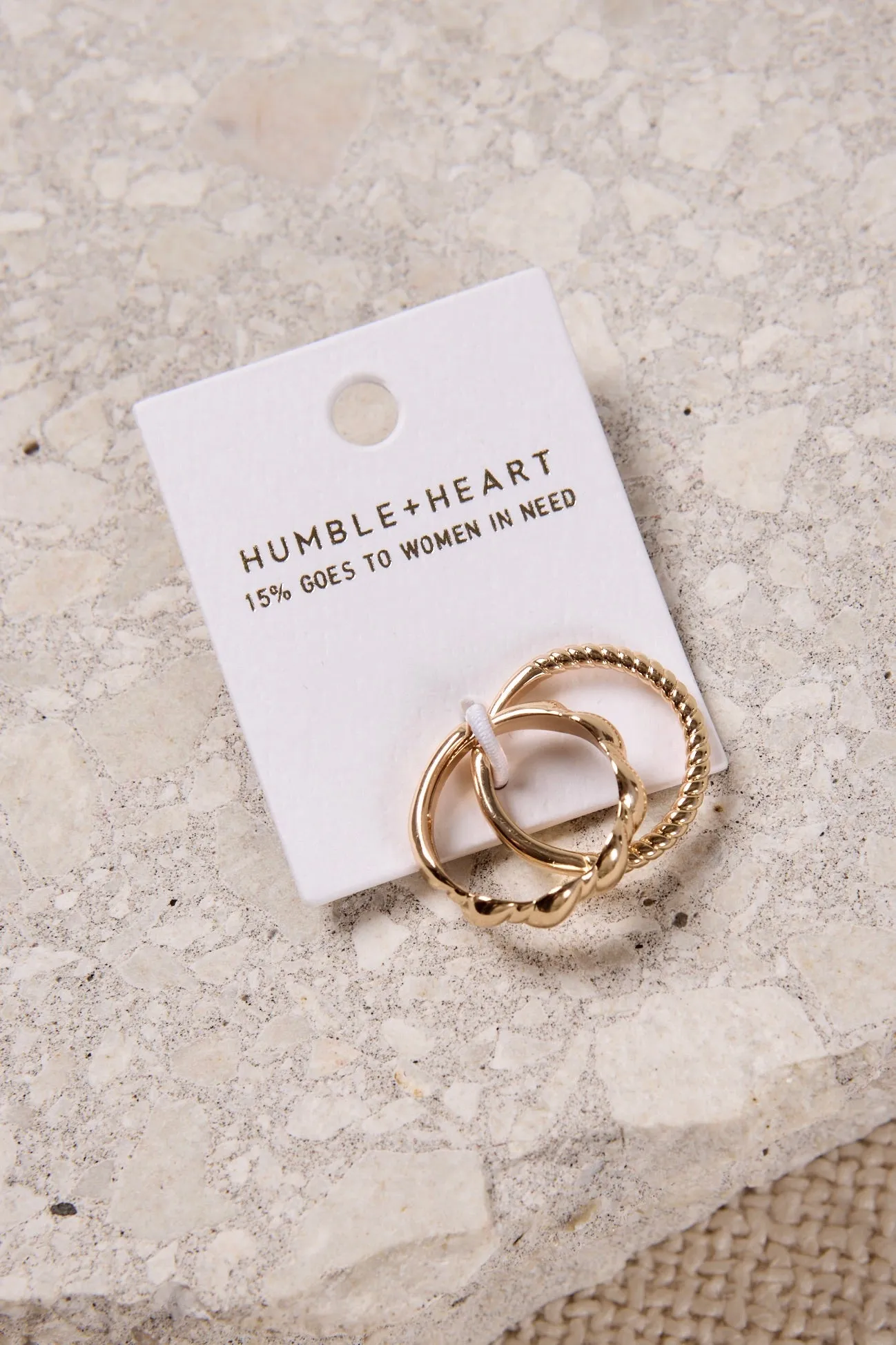 Double Twist Gold Ring Set