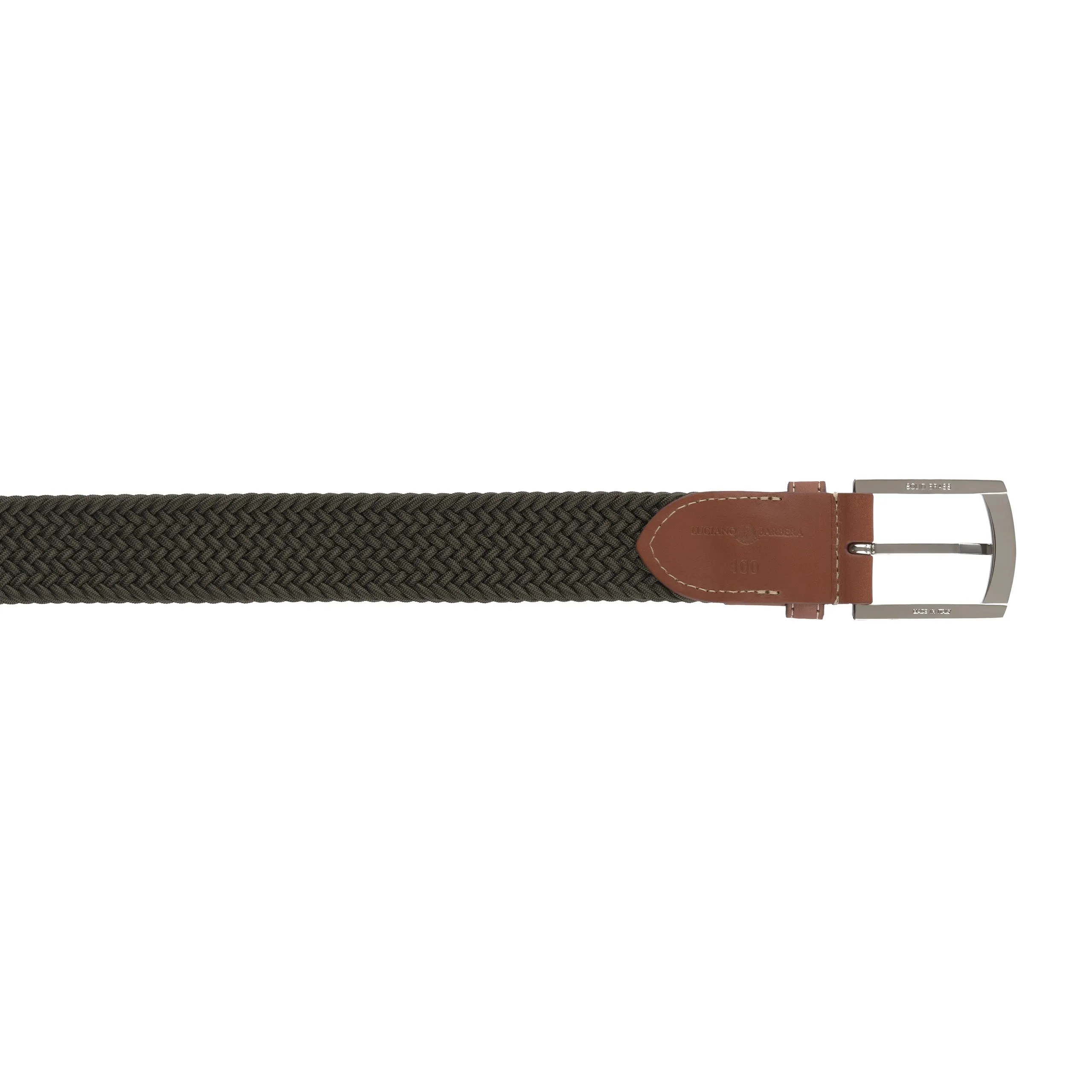 Elastic Braided Belt in Seaweed Green