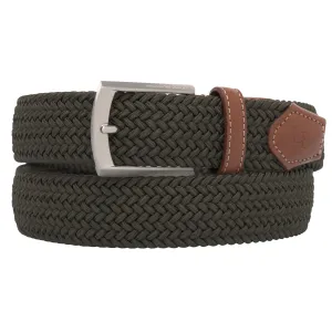 Elastic Braided Belt in Seaweed Green