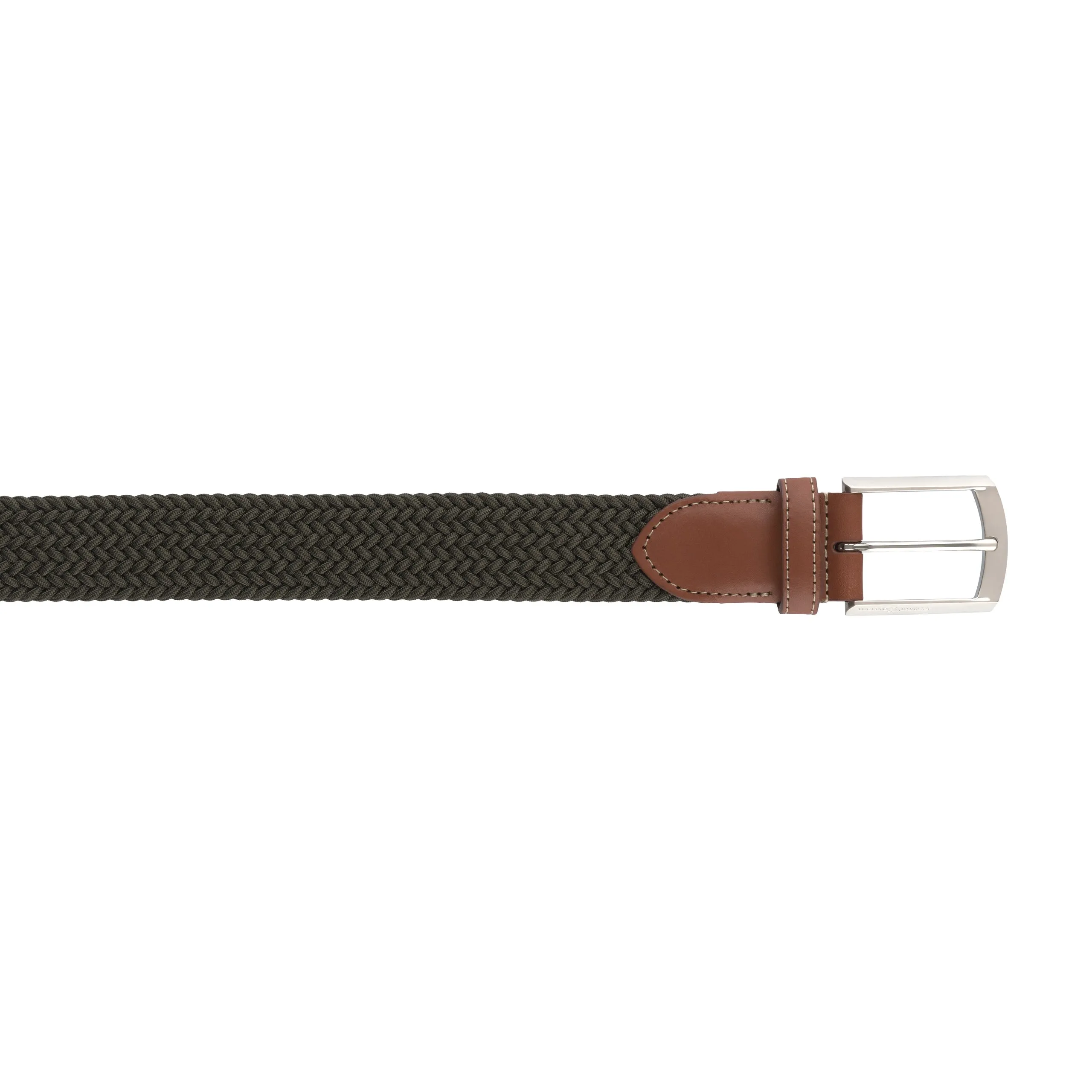 Elastic Braided Belt in Seaweed Green