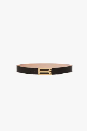 Exclusive Jumbo Frame Belt In Black Leather