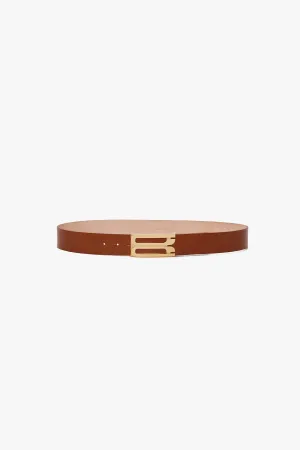 Exclusive Jumbo Frame Belt In Tan Leather