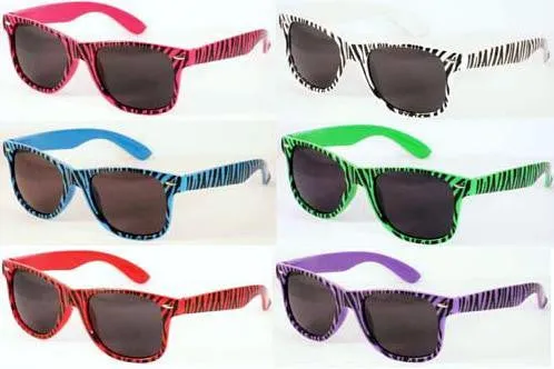 fashion neon sunglasses zebra style Case of 24