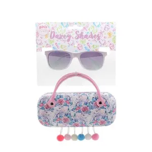 Flower Print Unicorn Dazey Shades tween wayfarer Fashion Sunglasses with Case ( sold by the piece)