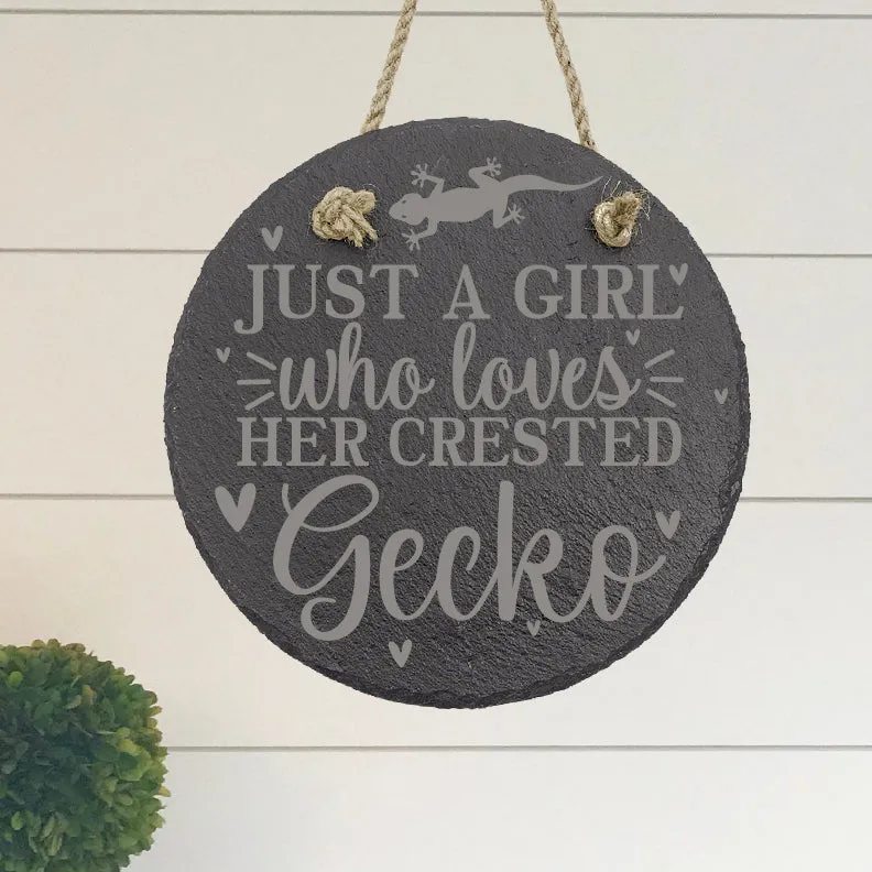 Girl who Loves her Crested Gecko Sign