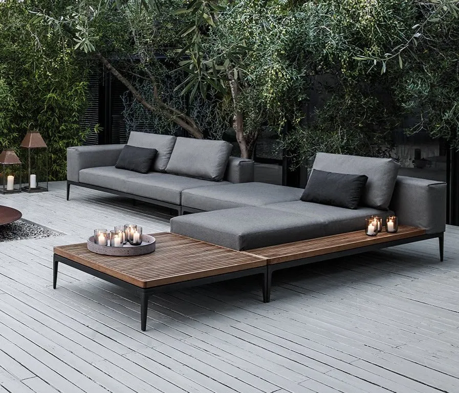 Gloster Grid Lounge Square Coffee Table Teak