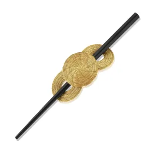 Golden Grass Hair Barrette with Stick