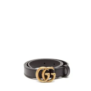 Gucci Black Marmont Gg Thin Leather 85 34 Belt