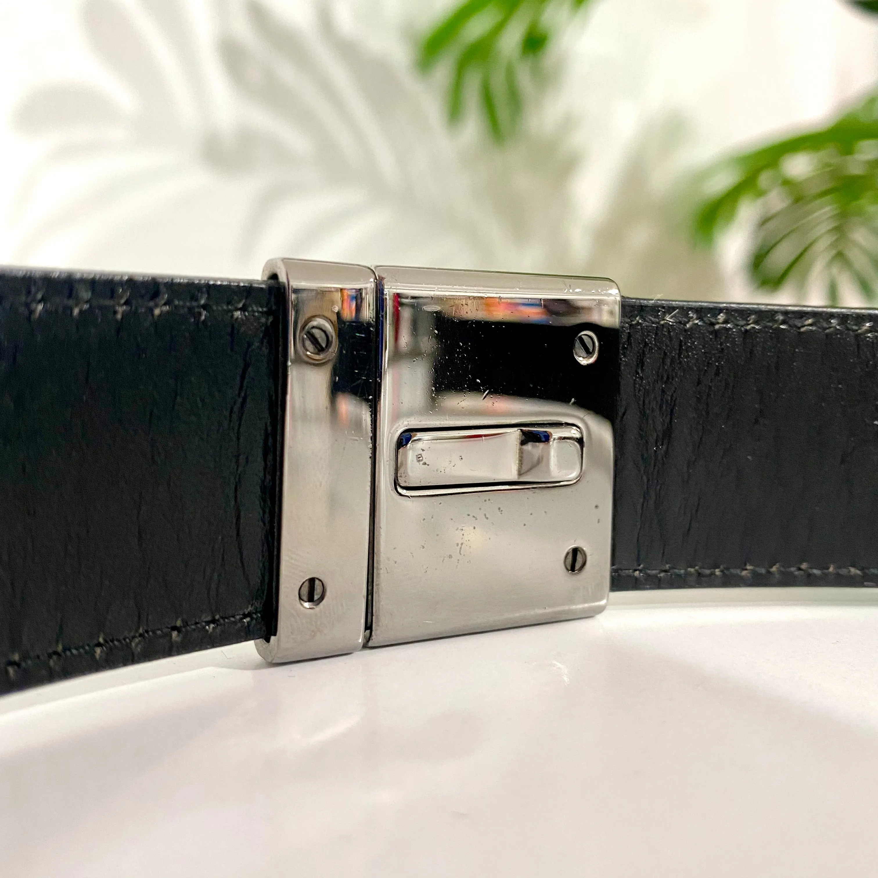 Gucci Vintage Silver Thin Horsebit Belt