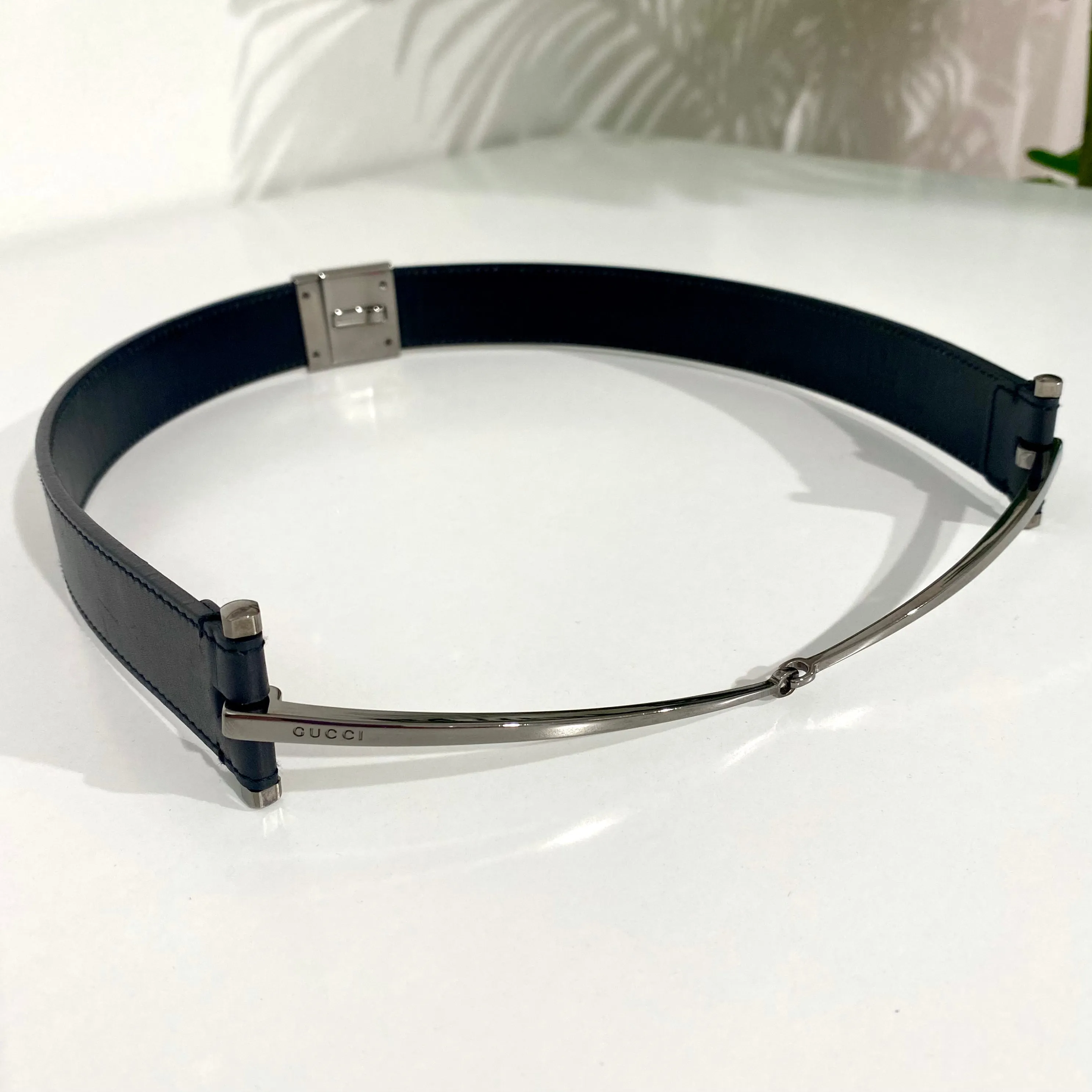 Gucci Vintage Silver Thin Horsebit Belt