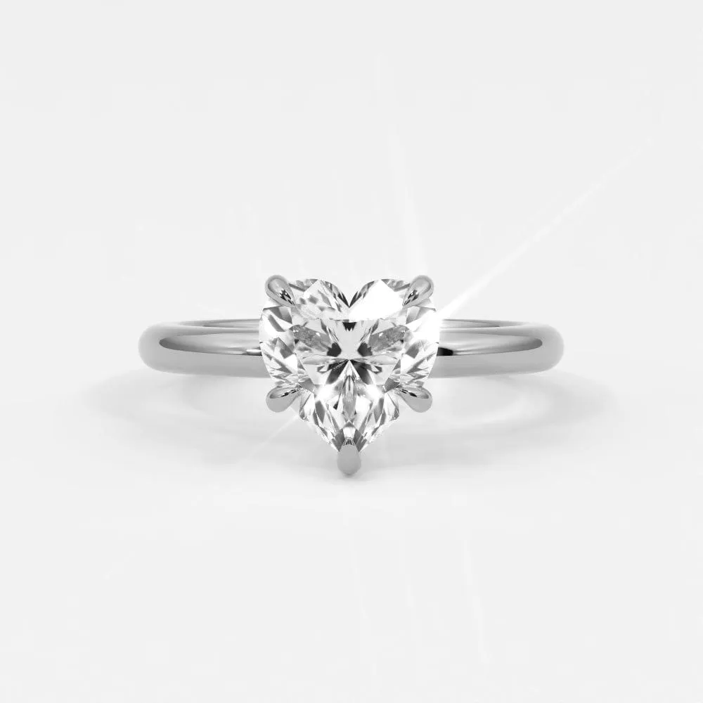 Heart Shaped Diamond Engagement Rings, Lab Grown