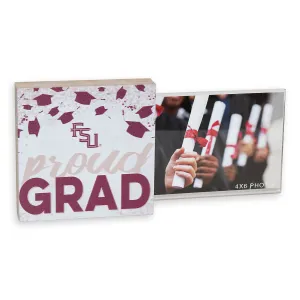 Kindred Hearts Stacked FSU Proud Grad Design 5x10.5 Floating Picture Frame