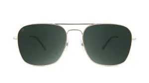 Knockaround Mount Evans Gold Frame - Aviator Green Lens - Polarized Sunglasses