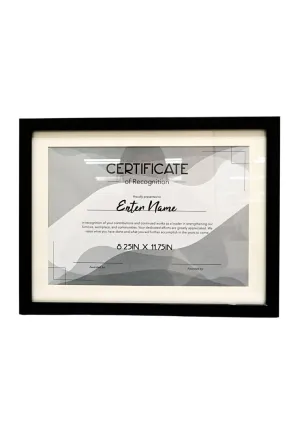 Landmark Moulding Certificate Frame 8.25" x 11.75" with Single Matt