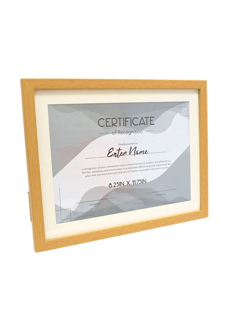 Landmark Moulding Certificate Frame 8.25" x 11.75" with Single Matt