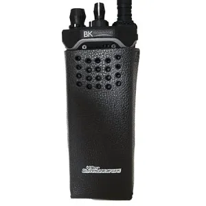 Leather Open Speaker Holster with Snapping Belt Loop and D-Rings BKR9000 Radios