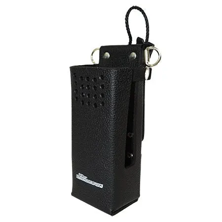 Leather Open Speaker Holster with Snapping Belt Loop and D-Rings BKR9000 Radios