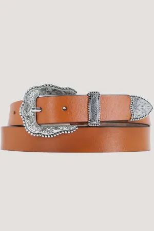 Leather Vintage Western Belt Camel