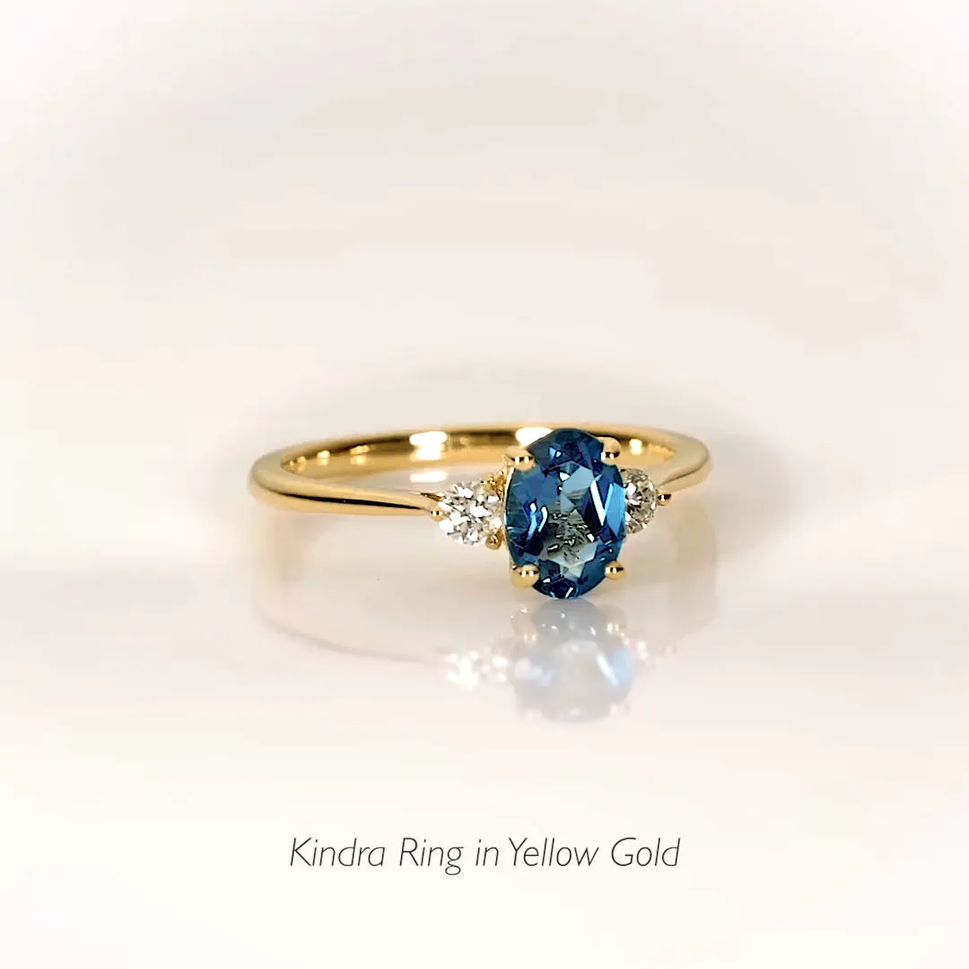 London Blue Topaz and Diamond Ring Rose Gold - Kindra