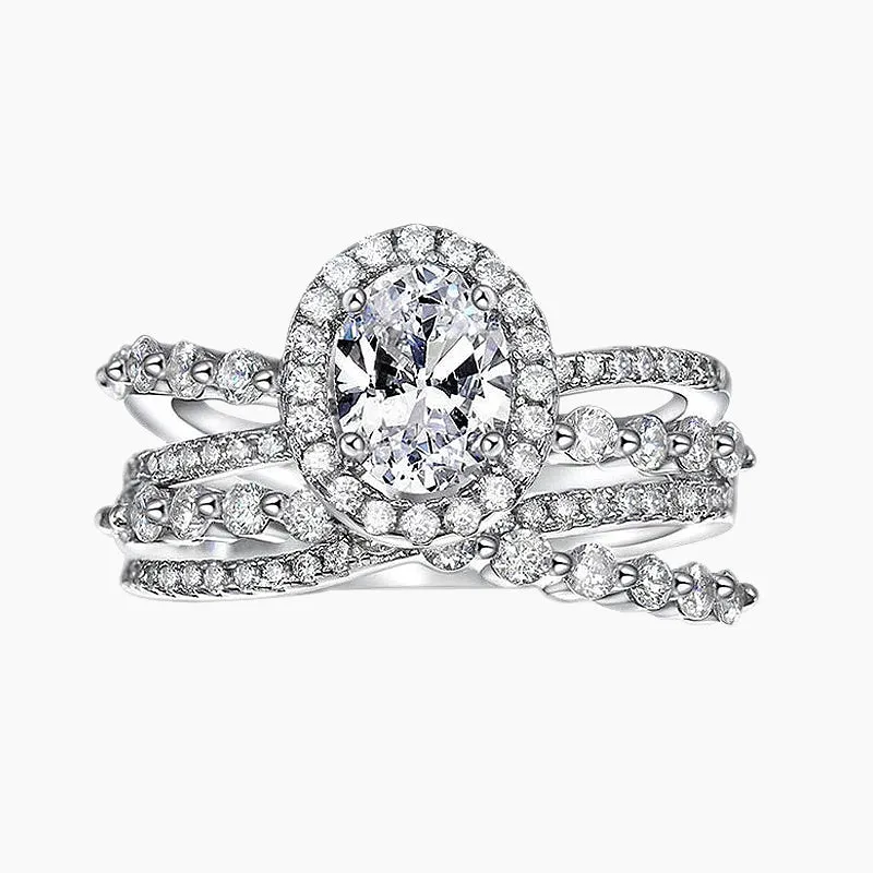 Luxe Oval Cut CZ Ring in Sterling Silver