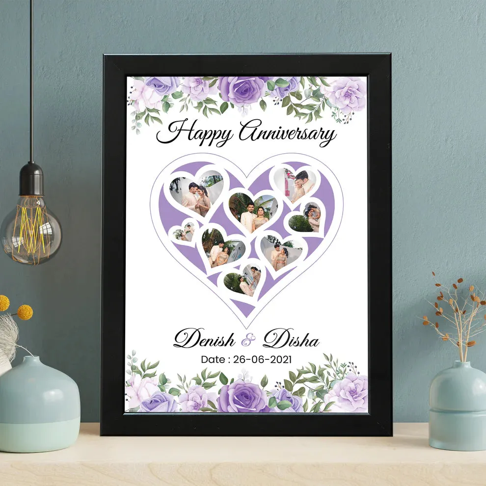 Many Heart Shape Anniversary Photo Frame (10x14 inch)