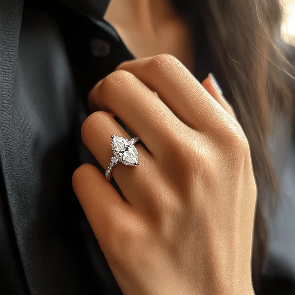 Marquise Diamond Engagement Rings, Lab Grown