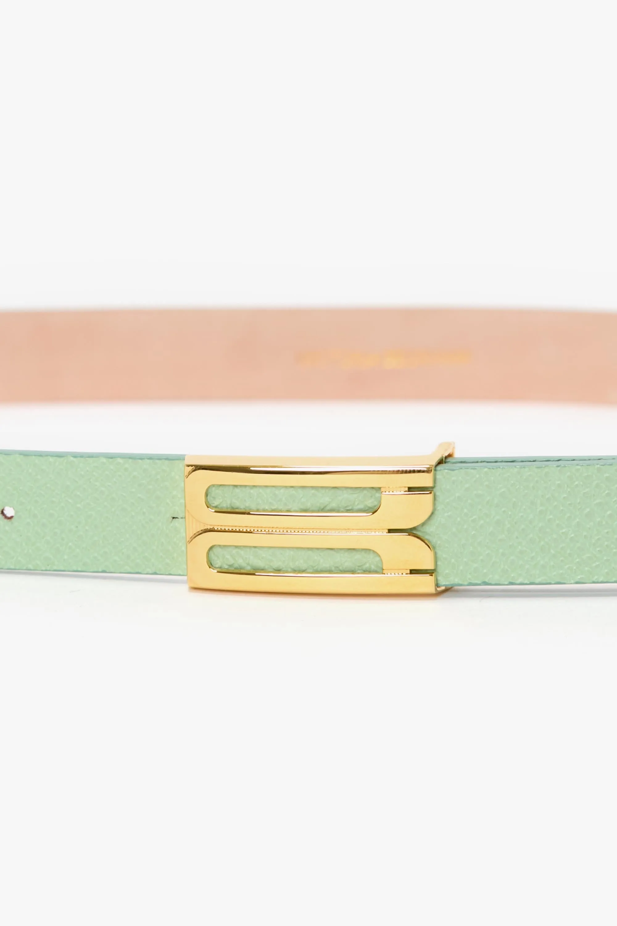 Micro Frame Belt In Jade Grained Leather