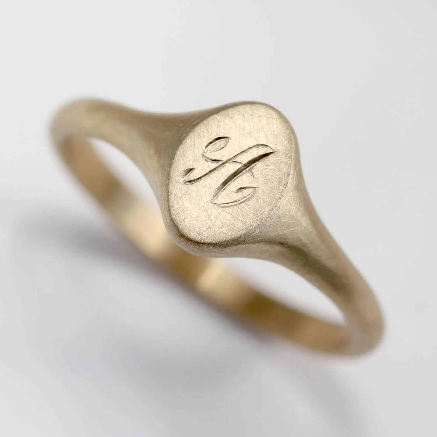 Monogram Oval Signet Ring •