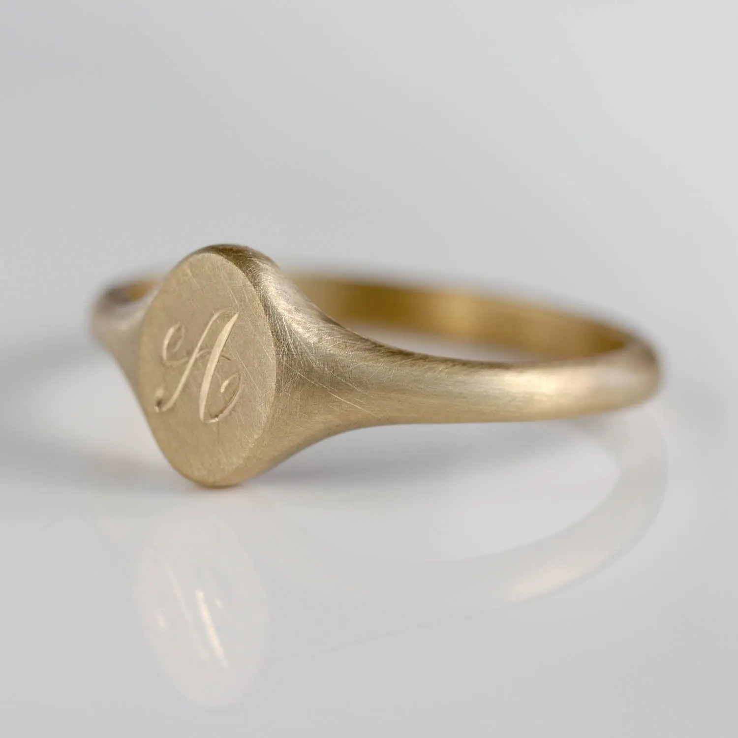 Monogram Oval Signet Ring •