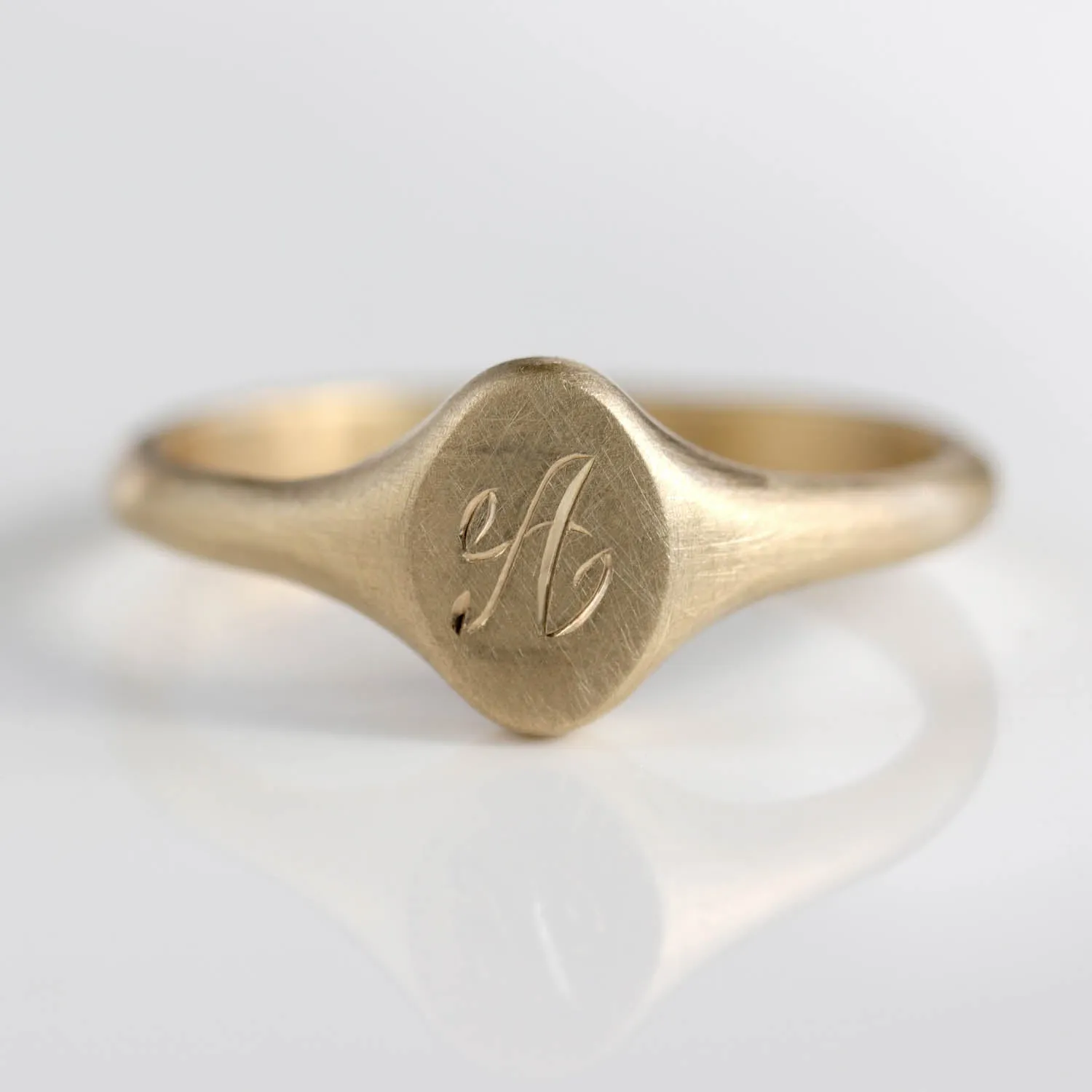 Monogram Oval Signet Ring •