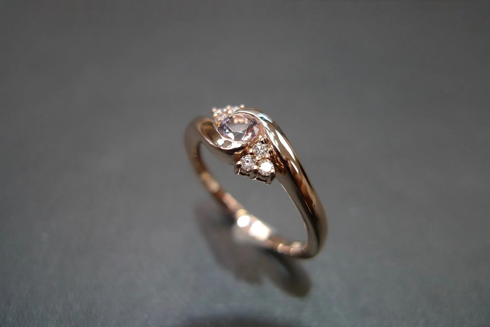 Morganite and Diamond Ring in Rose Gold