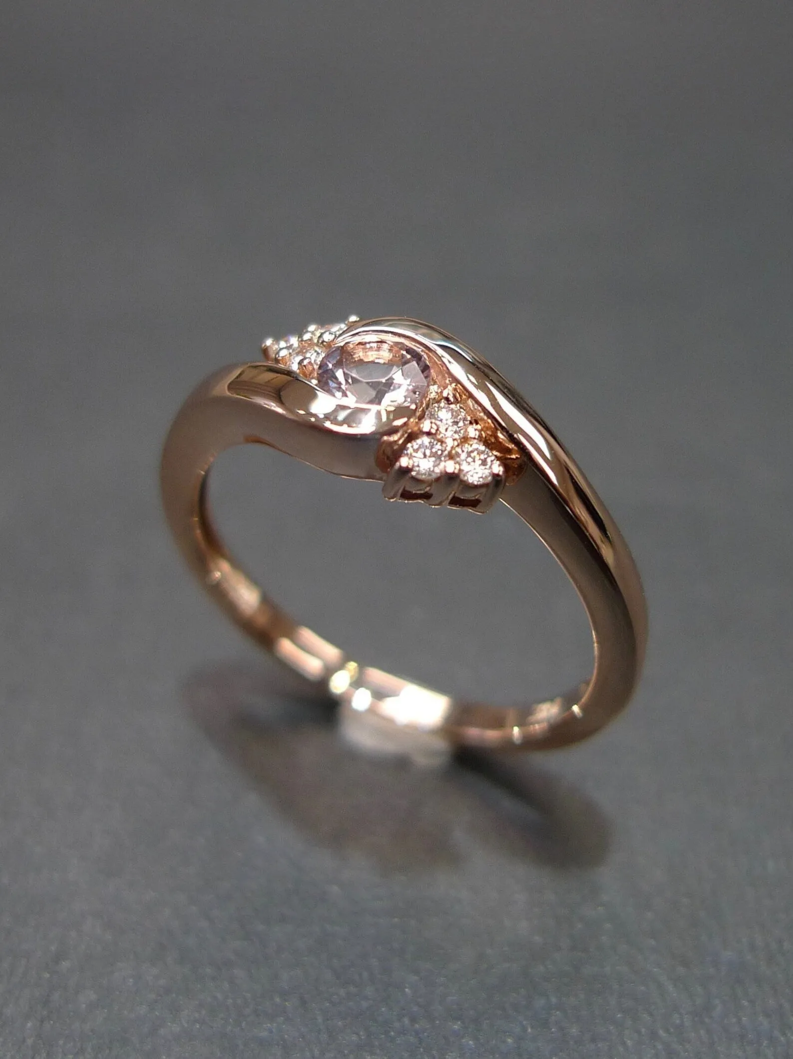 Morganite and Diamond Ring in Rose Gold