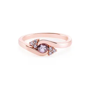 Morganite and Diamond Ring in Rose Gold