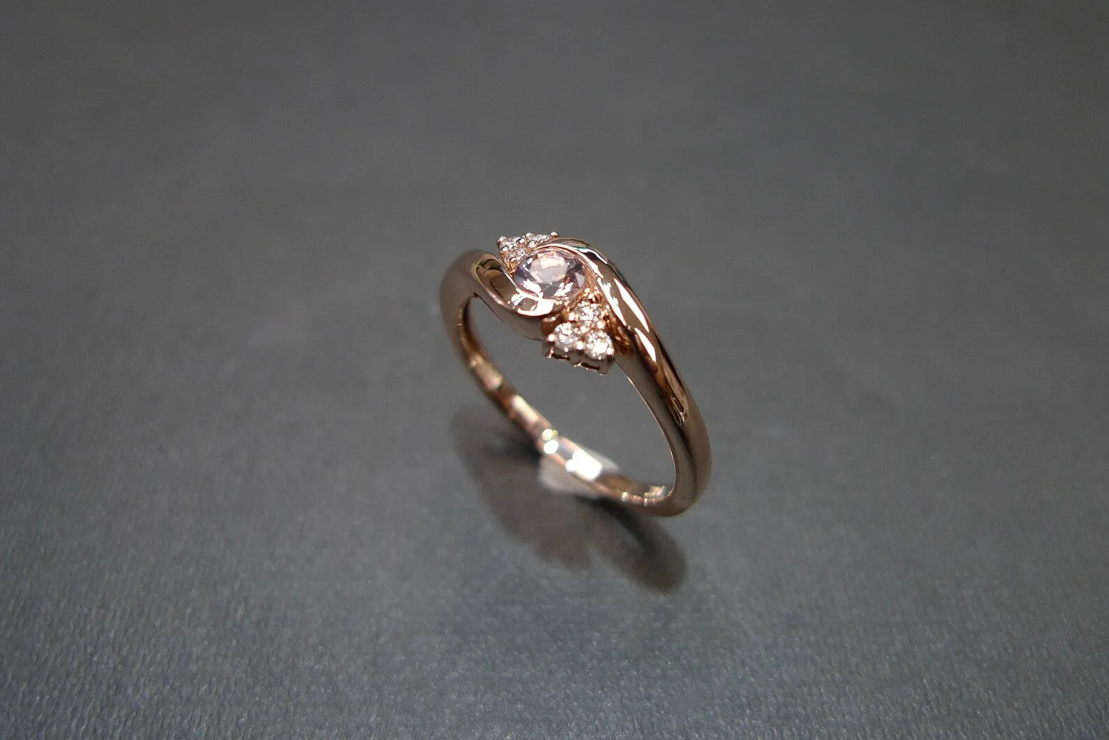 Morganite and Diamond Ring in Rose Gold