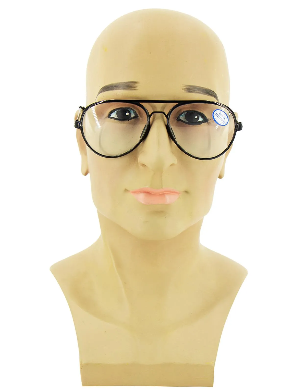 Original Vintage 1970s Black Frame Aviator Clear Lens Glasses