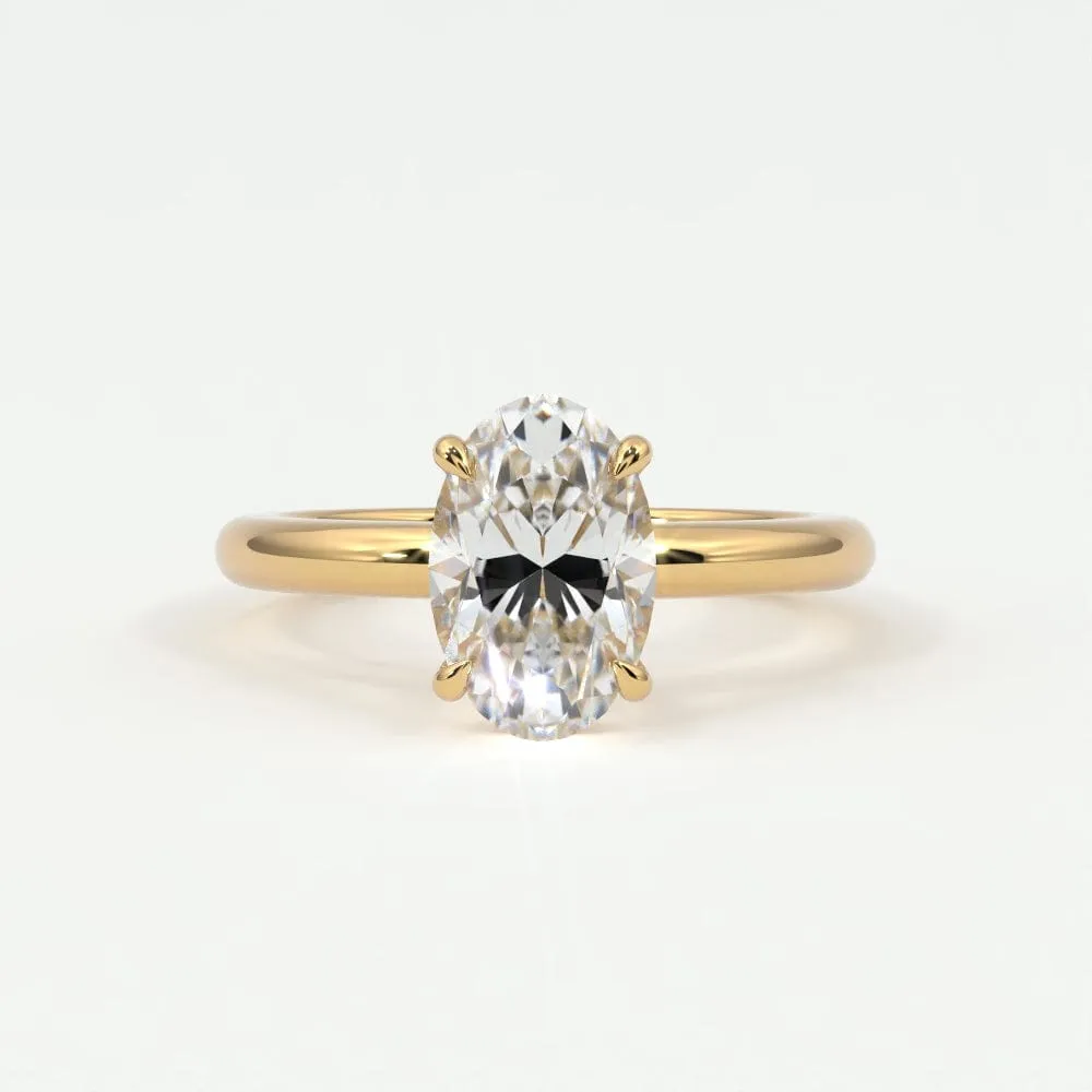 Oval Cut Diamond Solitaire Band