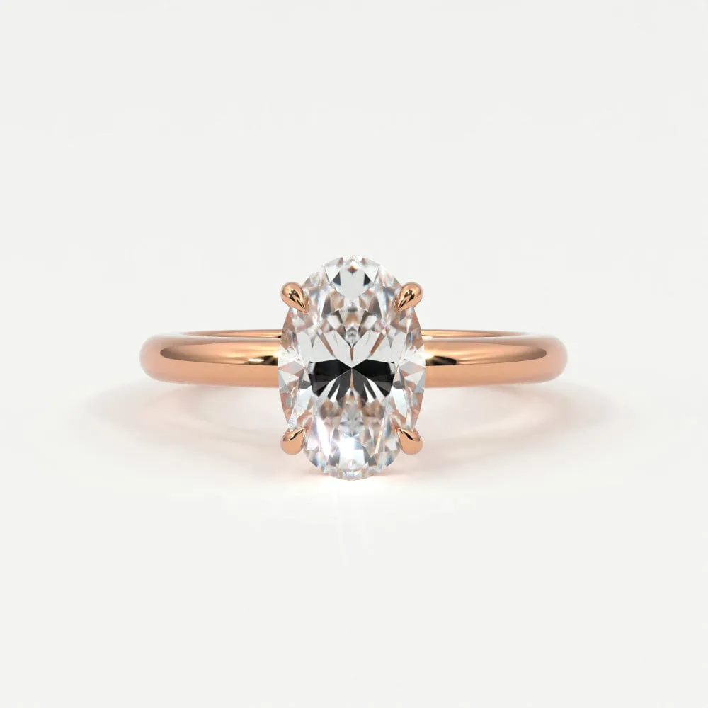 Oval Cut Diamond Solitaire Band