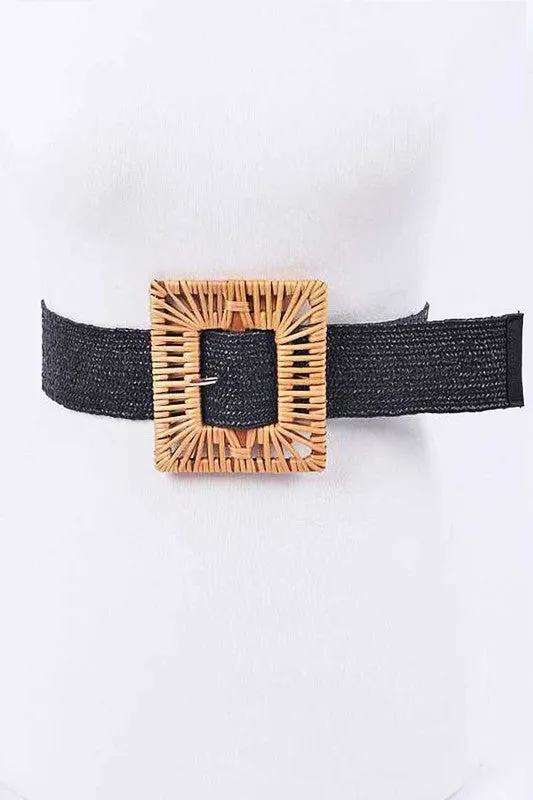 Plus Size Bamboo Buckle Elastic Belt