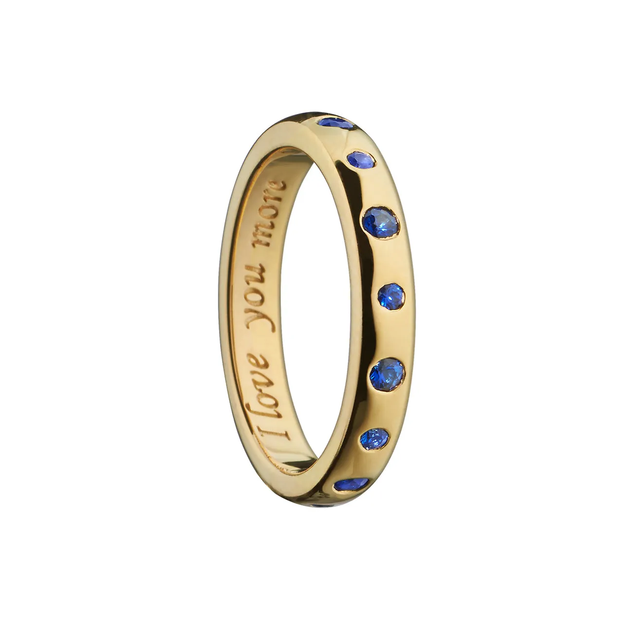 "I Love You More" Sapphire Poesy Stackable Ring