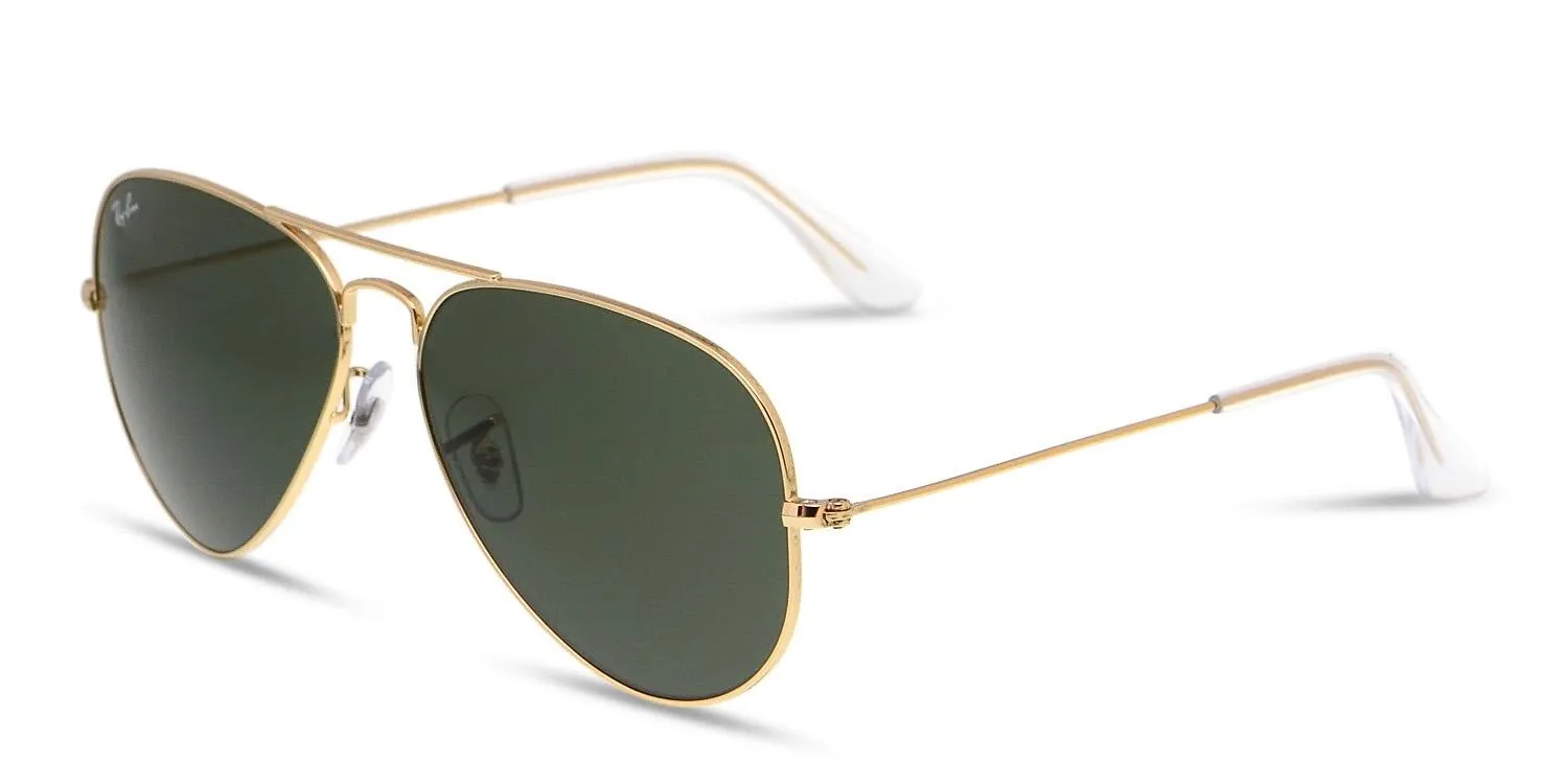 Ray-Ban Aviator Classic Non Polarized Sunglasses - Gold/Green