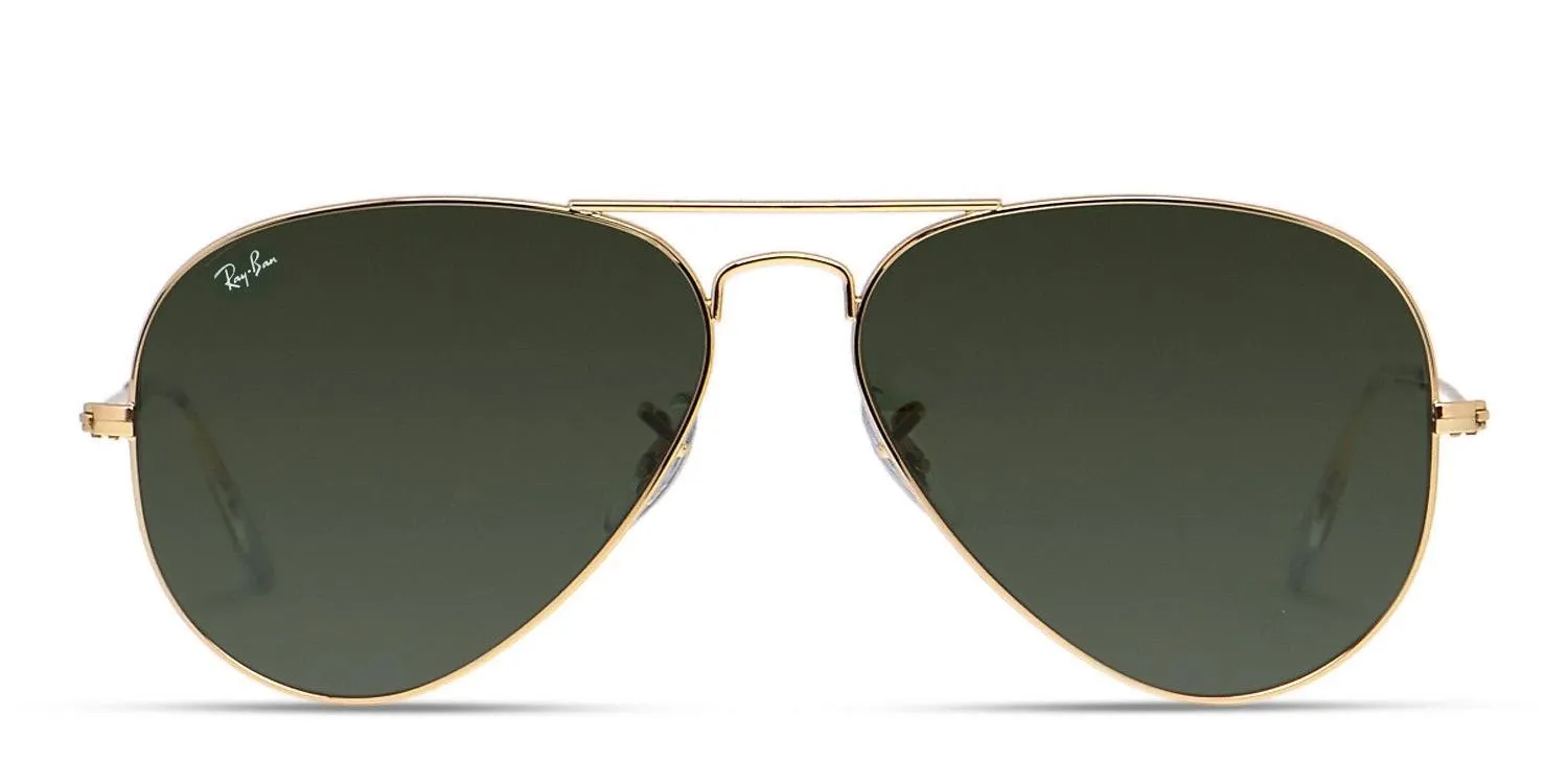 Ray-Ban Aviator Classic Non Polarized Sunglasses - Gold/Green