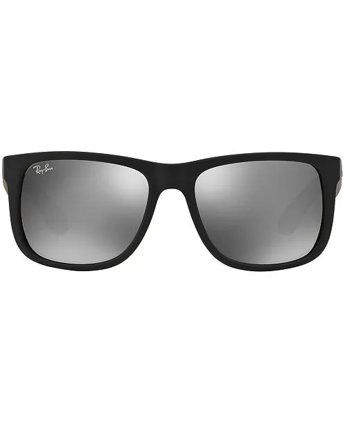 Ray-Ban Justin Classic Non-Polarized Sunglasses - Black/Silver Mirror