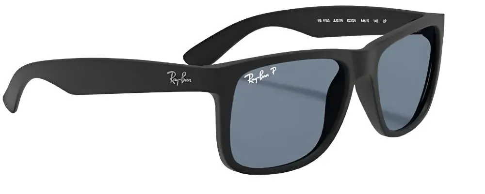 Ray-Ban Mens Justin Classic Polarized Sunglasses - Black/Blue Gradient