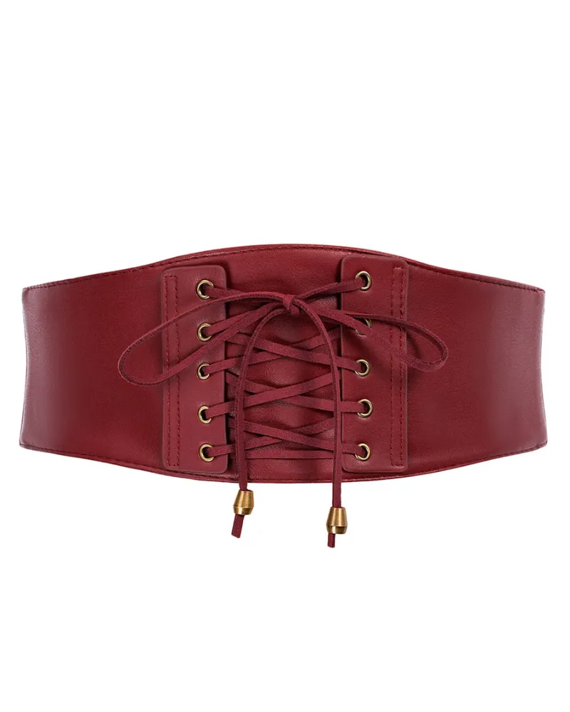 Renaissance Polyurethane Leather Waistband Ladies Stretchy Waist Belt