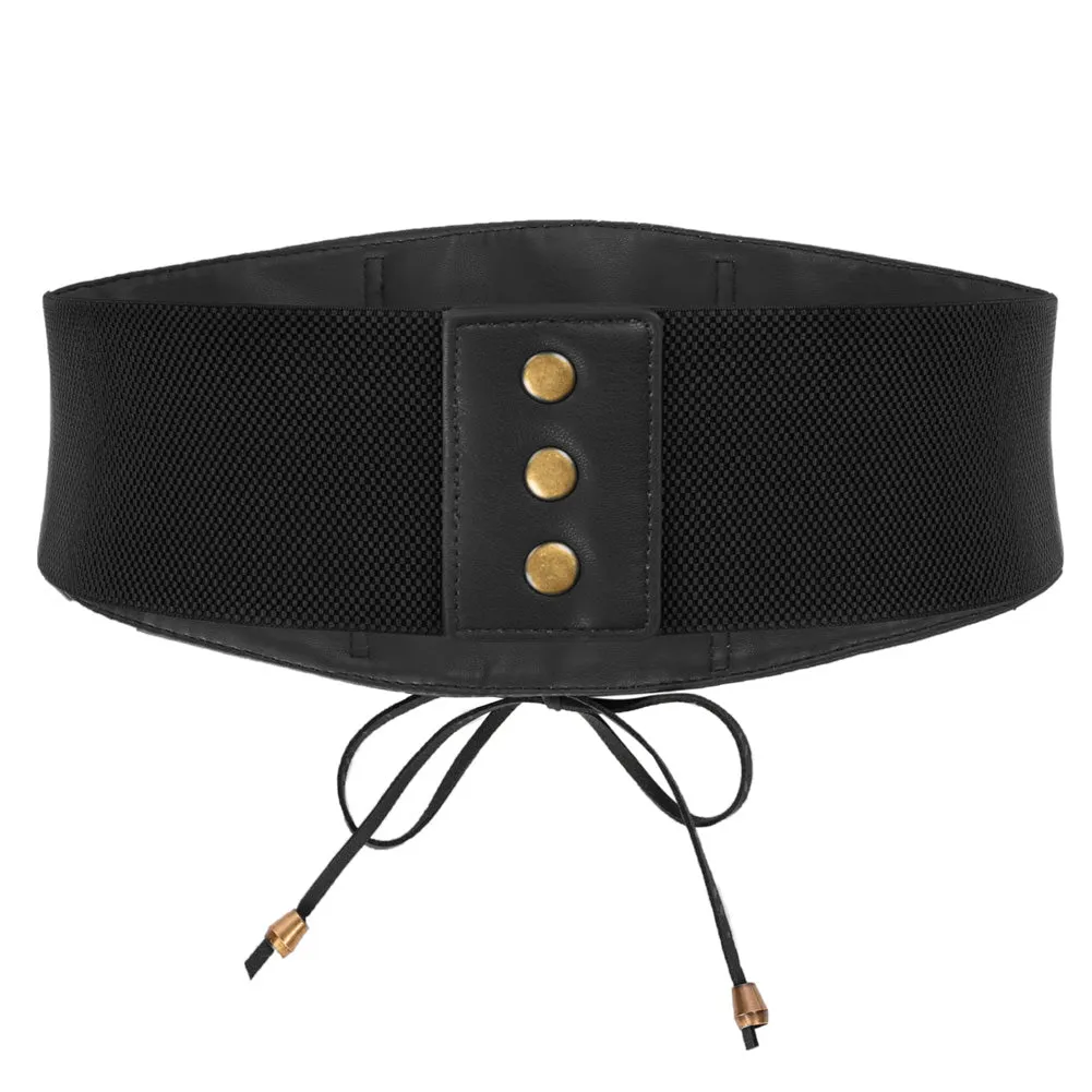 Renaissance Polyurethane Leather Waistband Ladies Stretchy Waist Belt