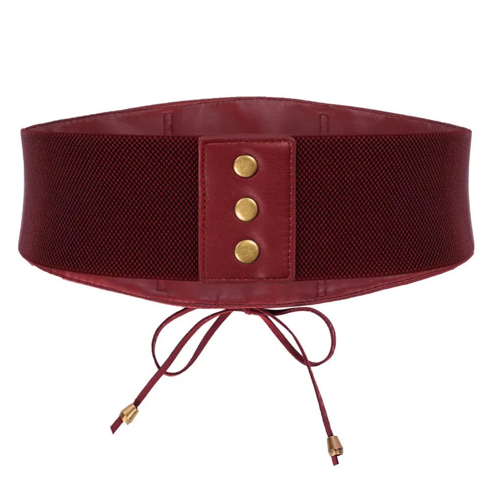 Renaissance Polyurethane Leather Waistband Ladies Stretchy Waist Belt