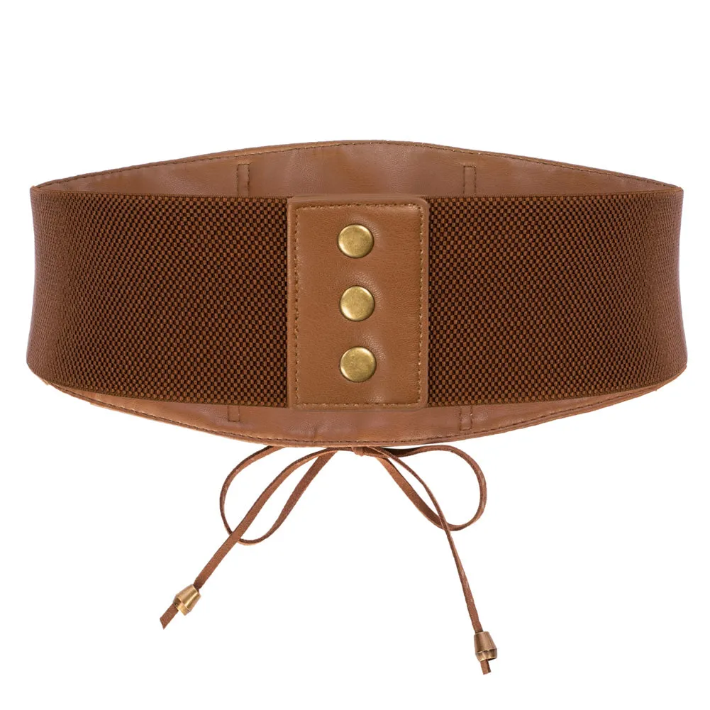 Renaissance Polyurethane Leather Waistband Ladies Stretchy Waist Belt