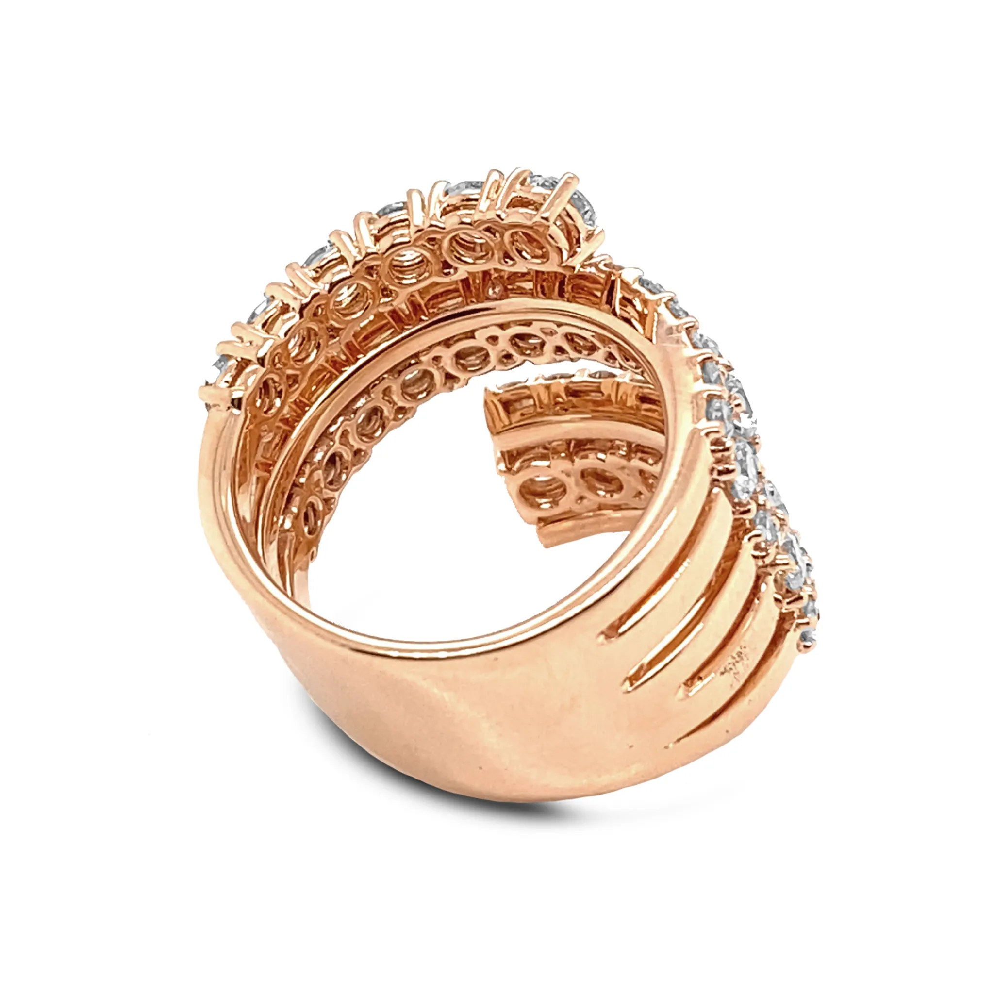 Rose Gold Twisted Diamond Ring